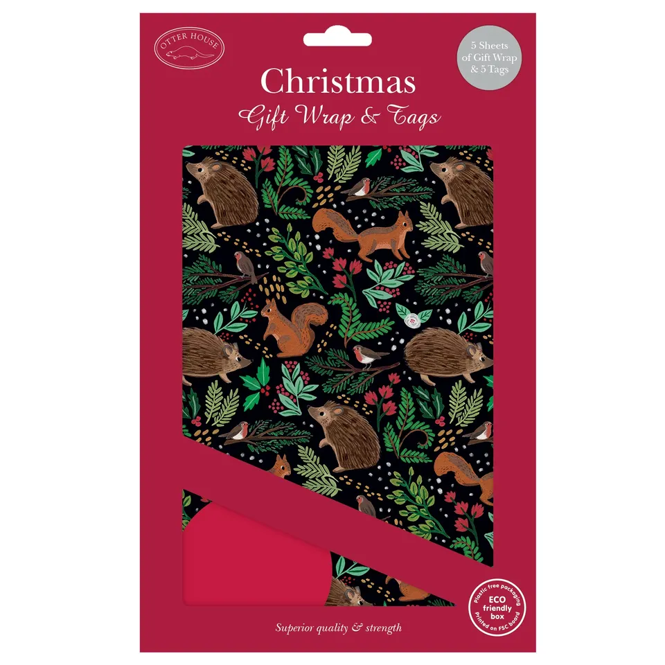 otter-house-gift-packaging-christmas-wrap-tags-5-bogen-waldtiere image 1