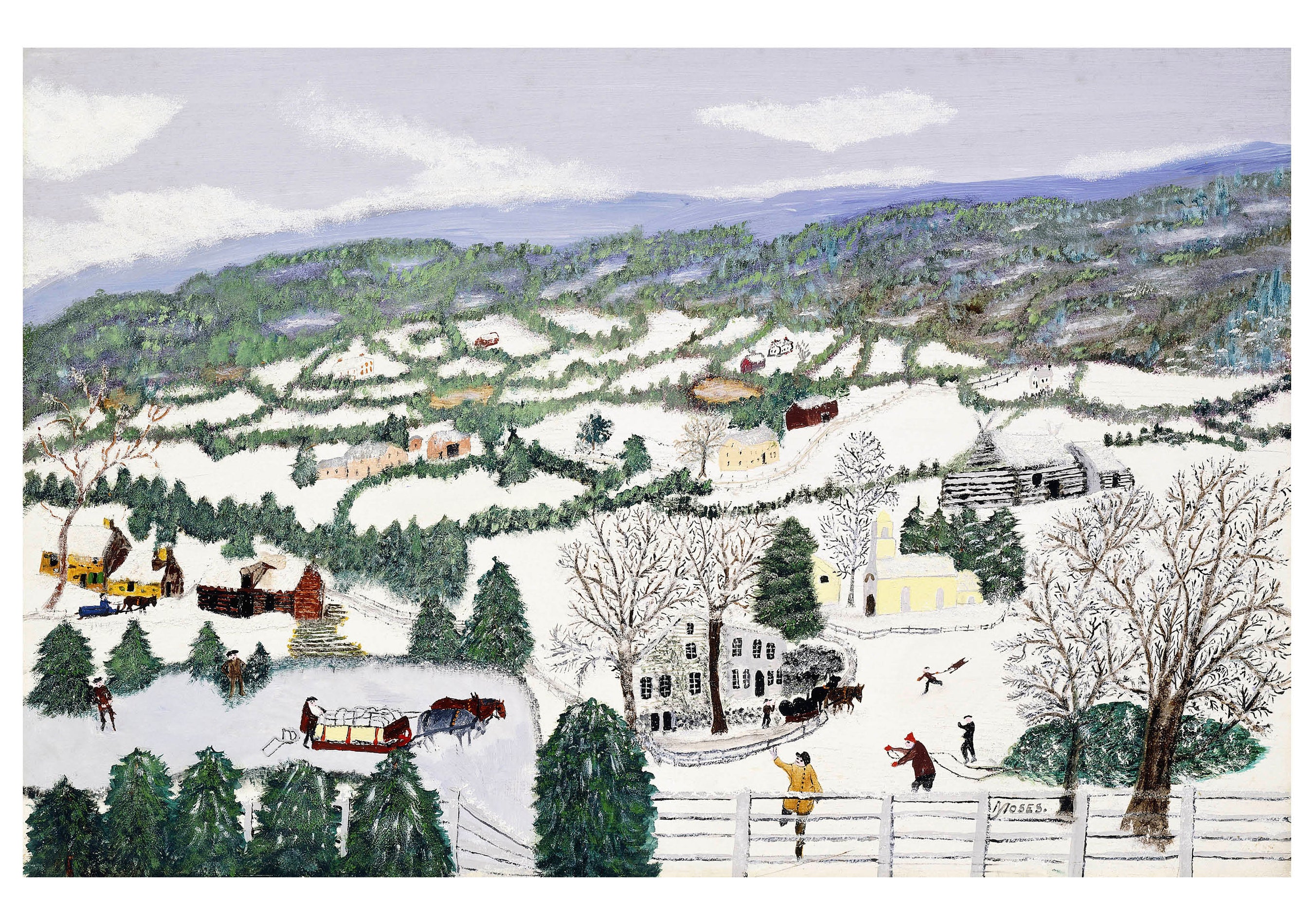 pomegranate-holiday-cards-grandma-moses-kartenset-weihnachten image 3