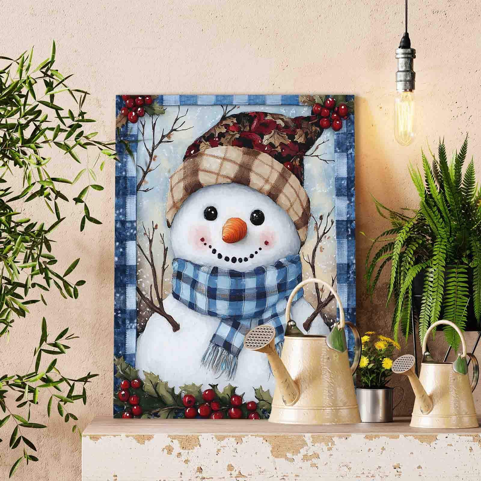 tucocoo-plaid-hat-snowman-malen-nach-zahlen-40x50-ohne-rahmen-winter image 2
