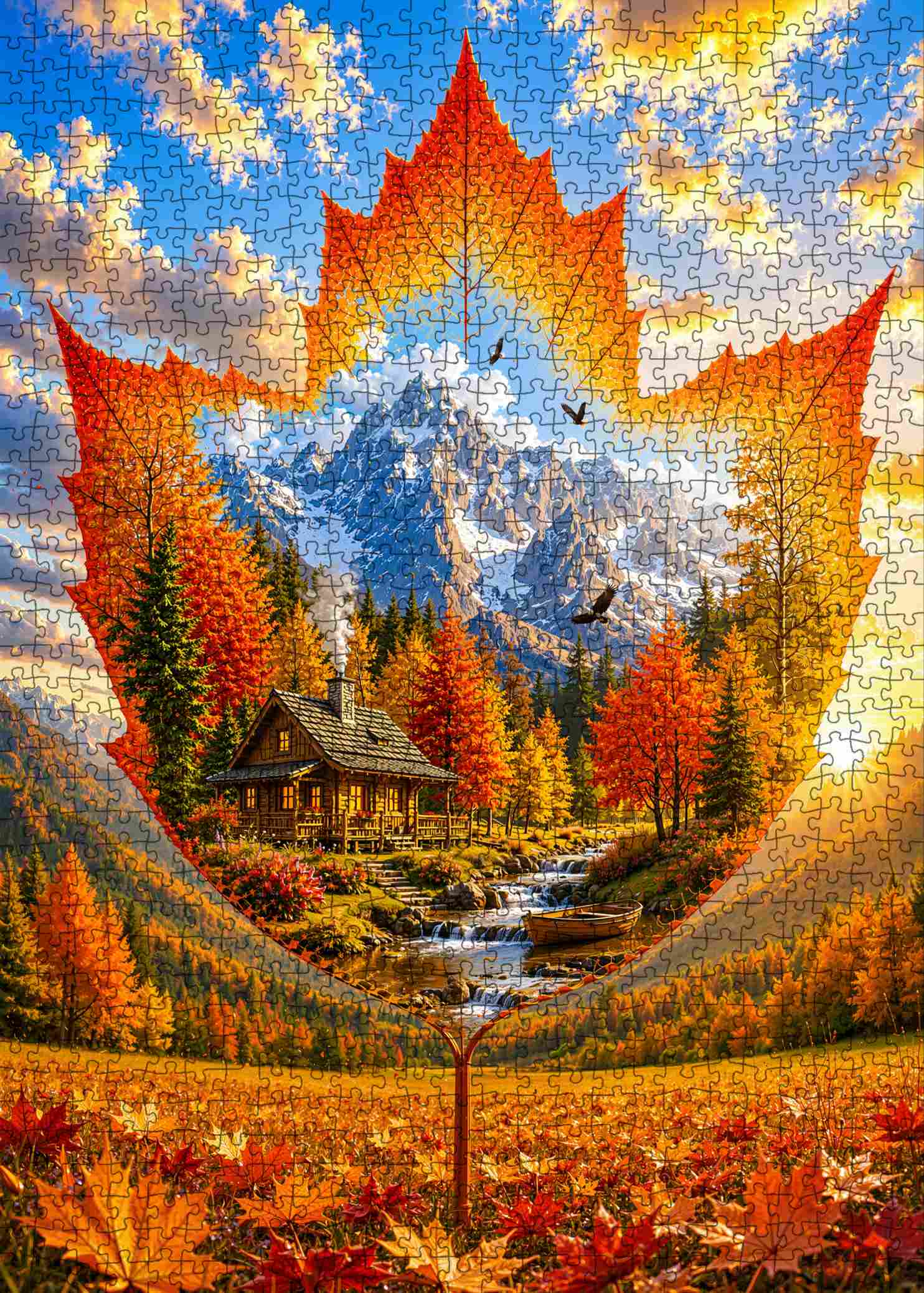tucocoo-autumn-maple-mountain-retreat-puzzle-1000-teile image 2