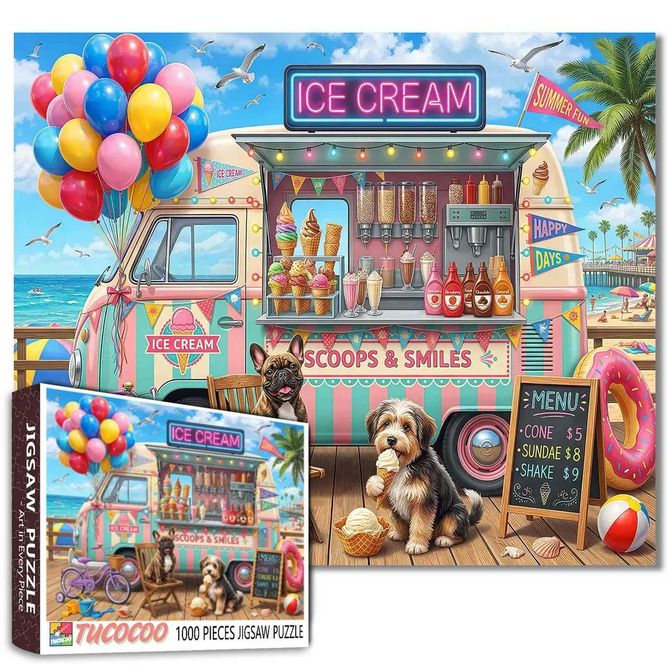 tucocoo-jigsaw-puzzles-eiswagen-strand-puzzle-1000-teile image 1