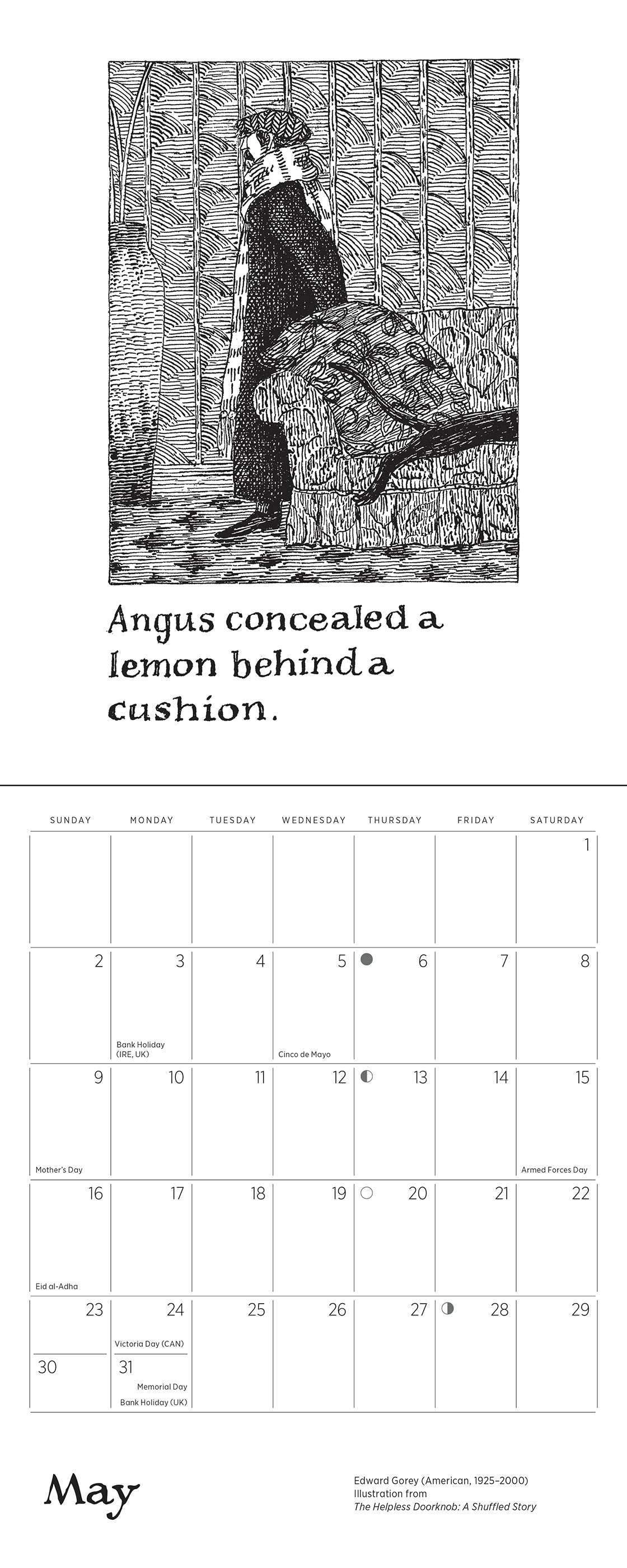 pomegranate-edward-gorey-helpless-doorknob-mini-kalender-2027 image 5