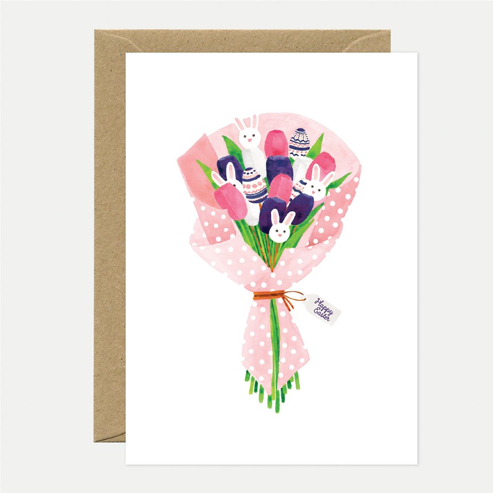 all-the-ways-to-say-easter-bouquet-bunnies-gru-karte-ostern-a6 image 1