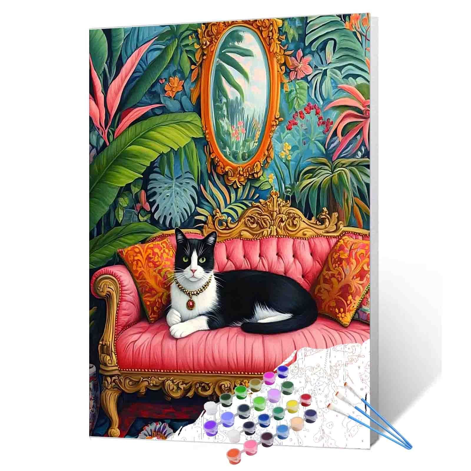 tucocoo-paint-by-numbers-royal-sofa-cat-malen-nach-zahlen-40x50-cm image 1