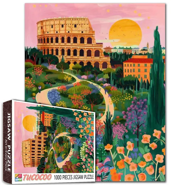 tucocoo-colosseum-sunset-garden-puzzle-1000-teile-rom image 1