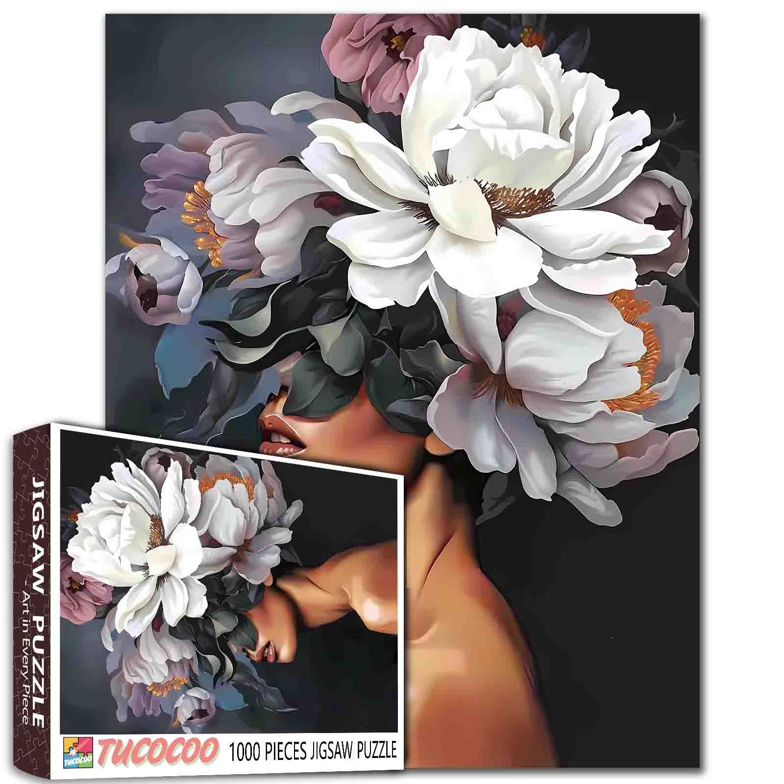 tucocoo-floral-elegance-portrait-puzzle-1000-teile-frau image 1