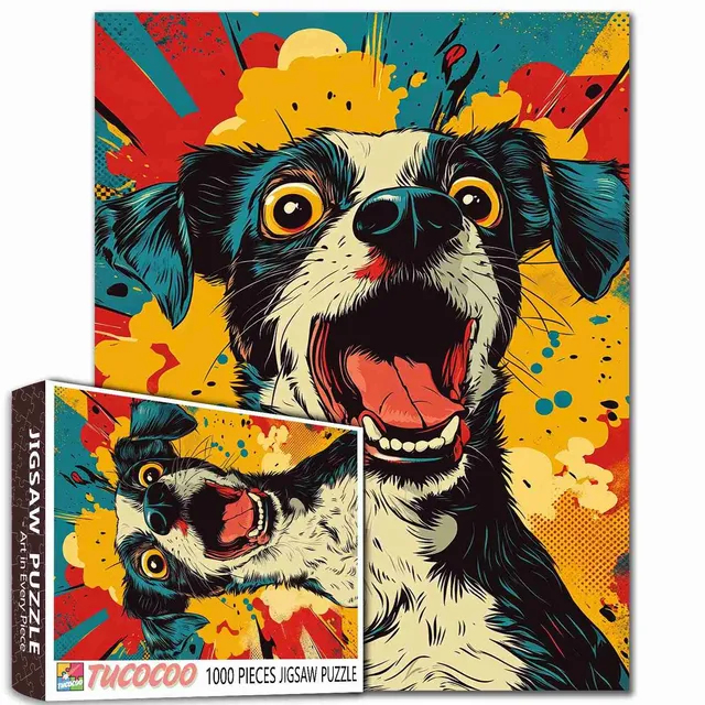 tucocoo-jigsaw-puzzles-pop-art-surprised-dog-puzzle-1000-teile image 1