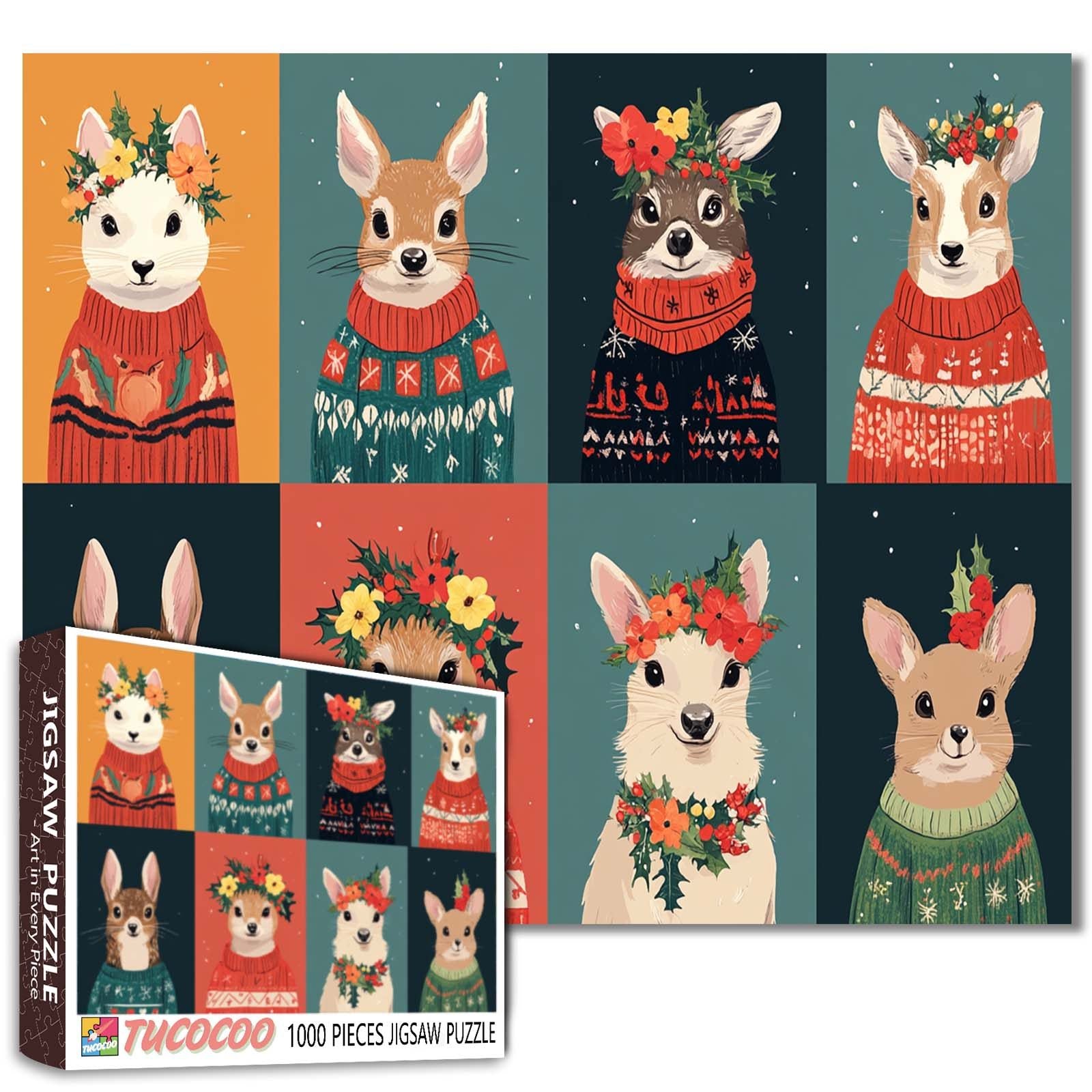 tucocoo-festive-woodland-friends-puzzle-1000-teile-tiere image 1