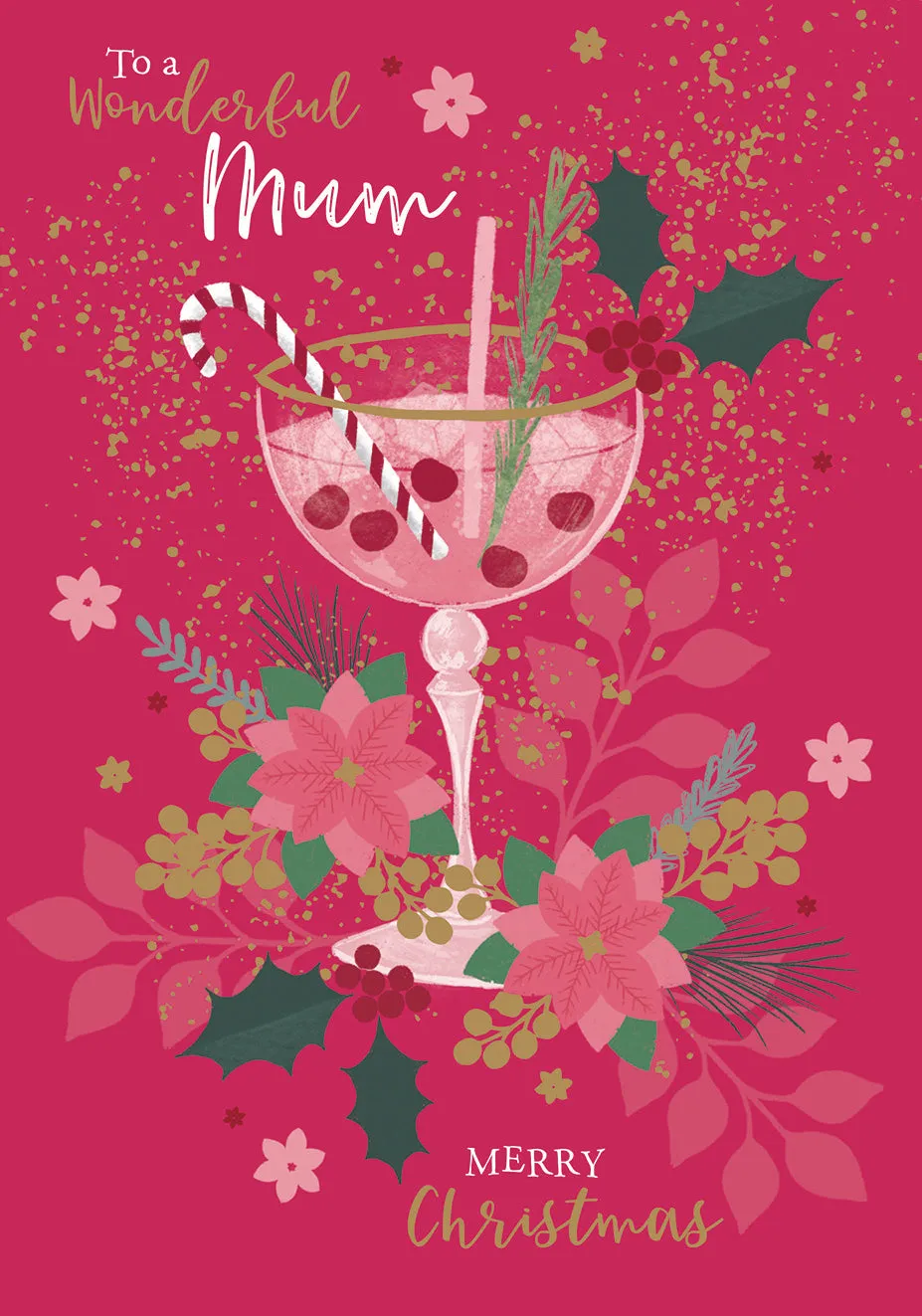 otter-house-weihnachtskarte-mum-einzeln-floral-holly image 1