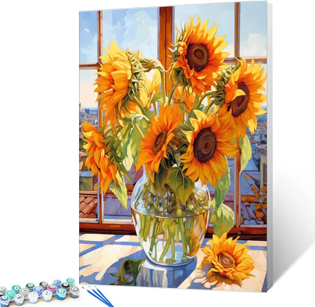tucocoo-paint-by-numbers-sonnenblumen-malen-nach-zahlen-40x50-cm image 1