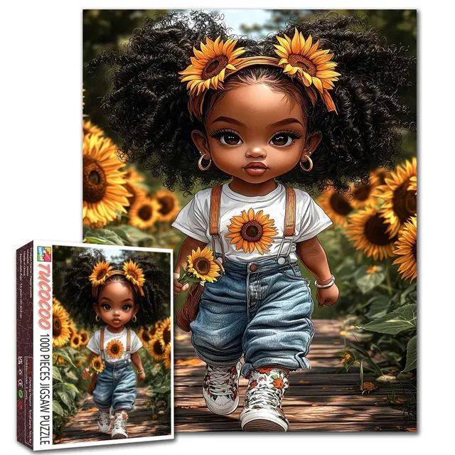 tucocoo-jigsaw-puzzles-sunflower-girl-field-puzzle-1000-teile-blumen image 1