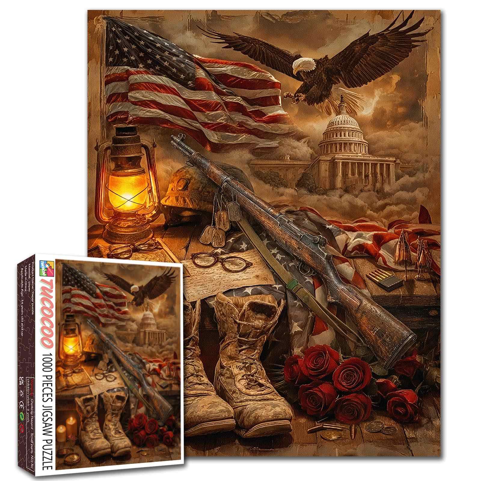 tucocoo-jigsaw-patriotic-military-memorial-puzzle-1000-teile-flagge image 1