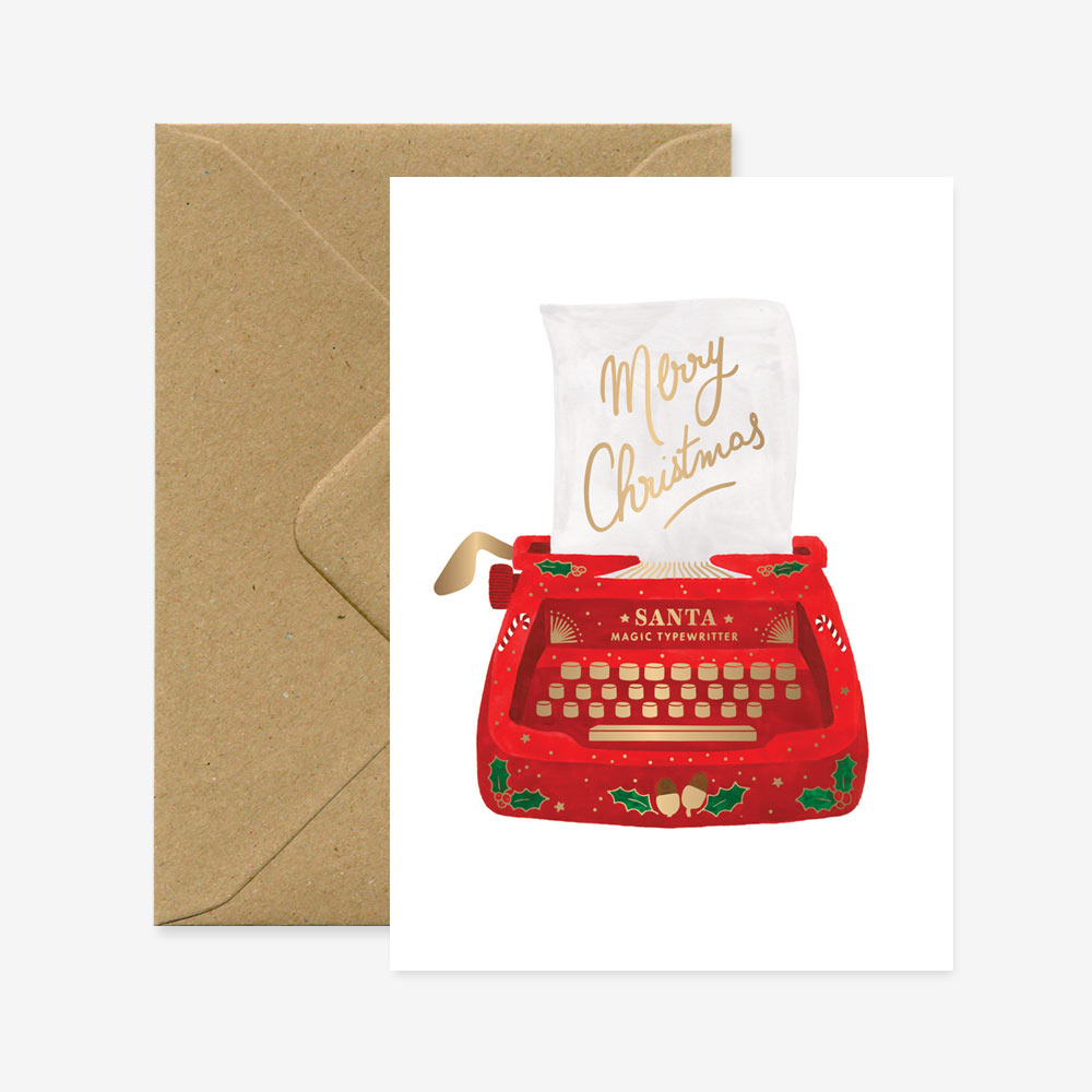all-the-ways-to-say-christmas-typewriter-weihnachtskarte-a6 image 1
