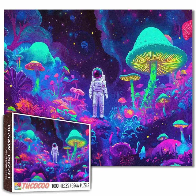 tucocoo-astronaut-and-giant-mushroom-puzzle-1000-teile-pilz image 1