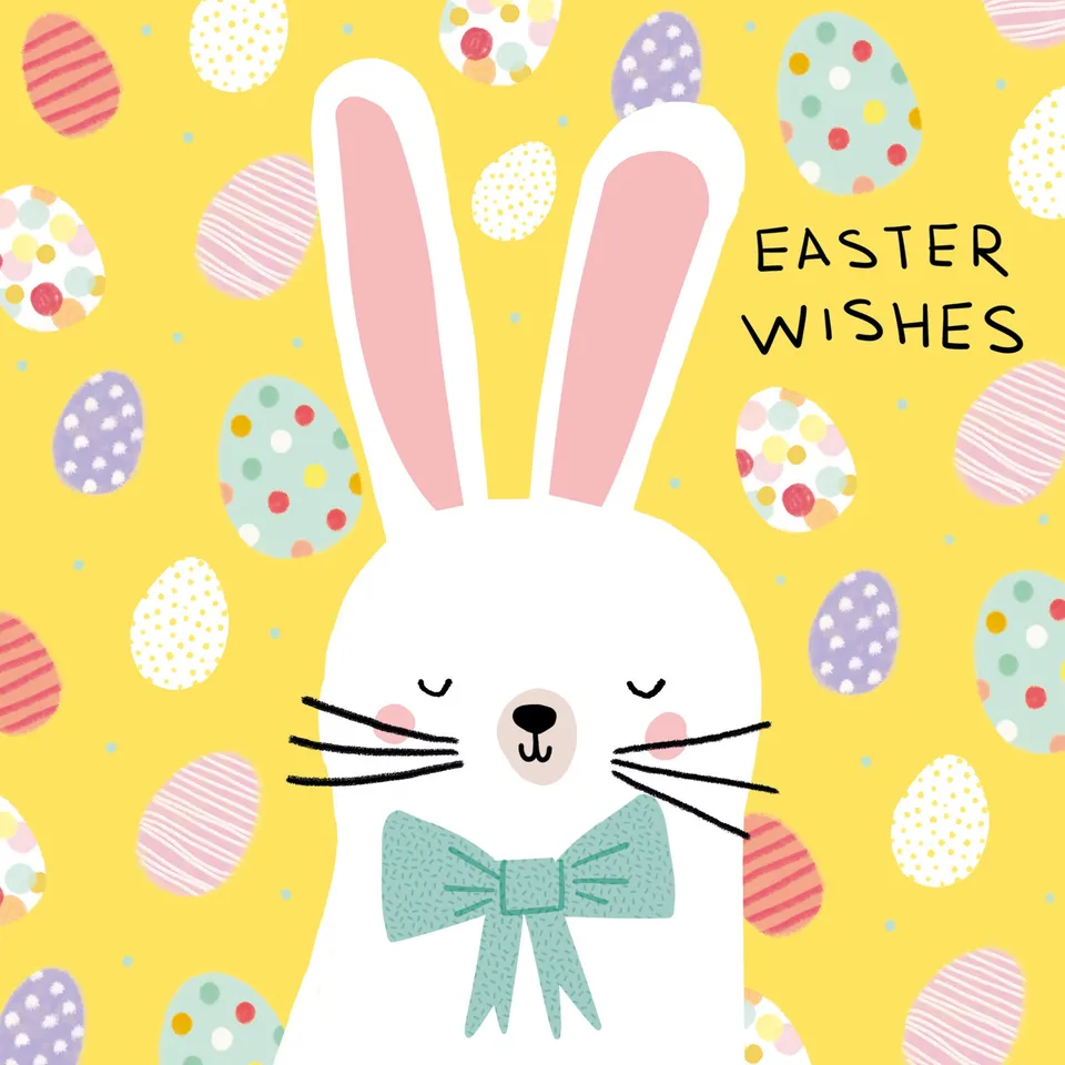 otter-house-easter-card-grusskarte-hase-bunte-eier image 1