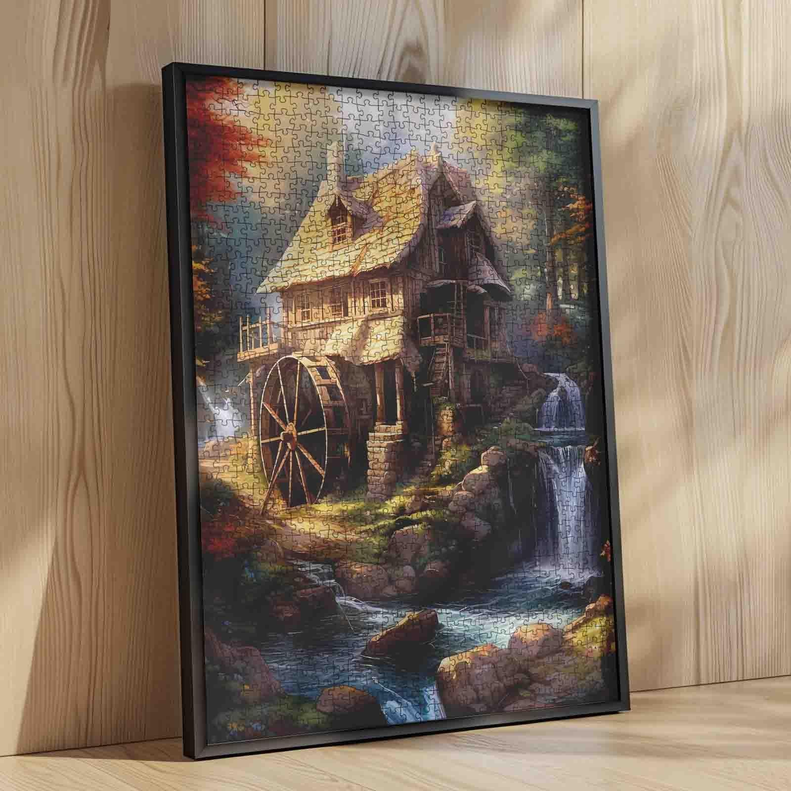 tucocoo-jigsaw-puzzles-rustic-cabin-forest-waterwheel-puzzle-1000-teile image 4