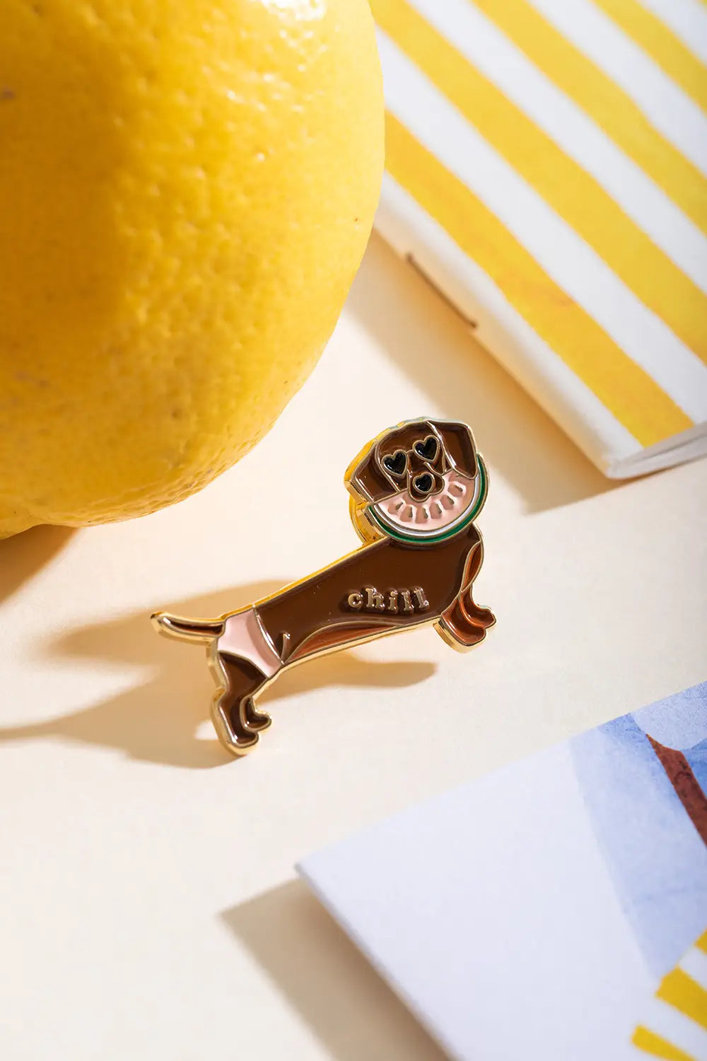 all-the-ways-to-say-pins-chill-doggy-emaille-pin-24x40-mm-gold image 4