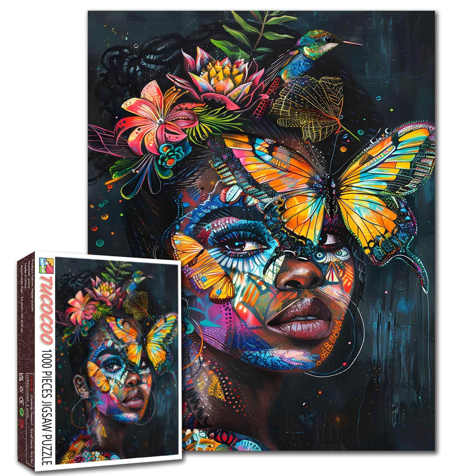 tucocoo-butterfly-crown-dream-portrait-puzzle-1000-teile-kunst image 1