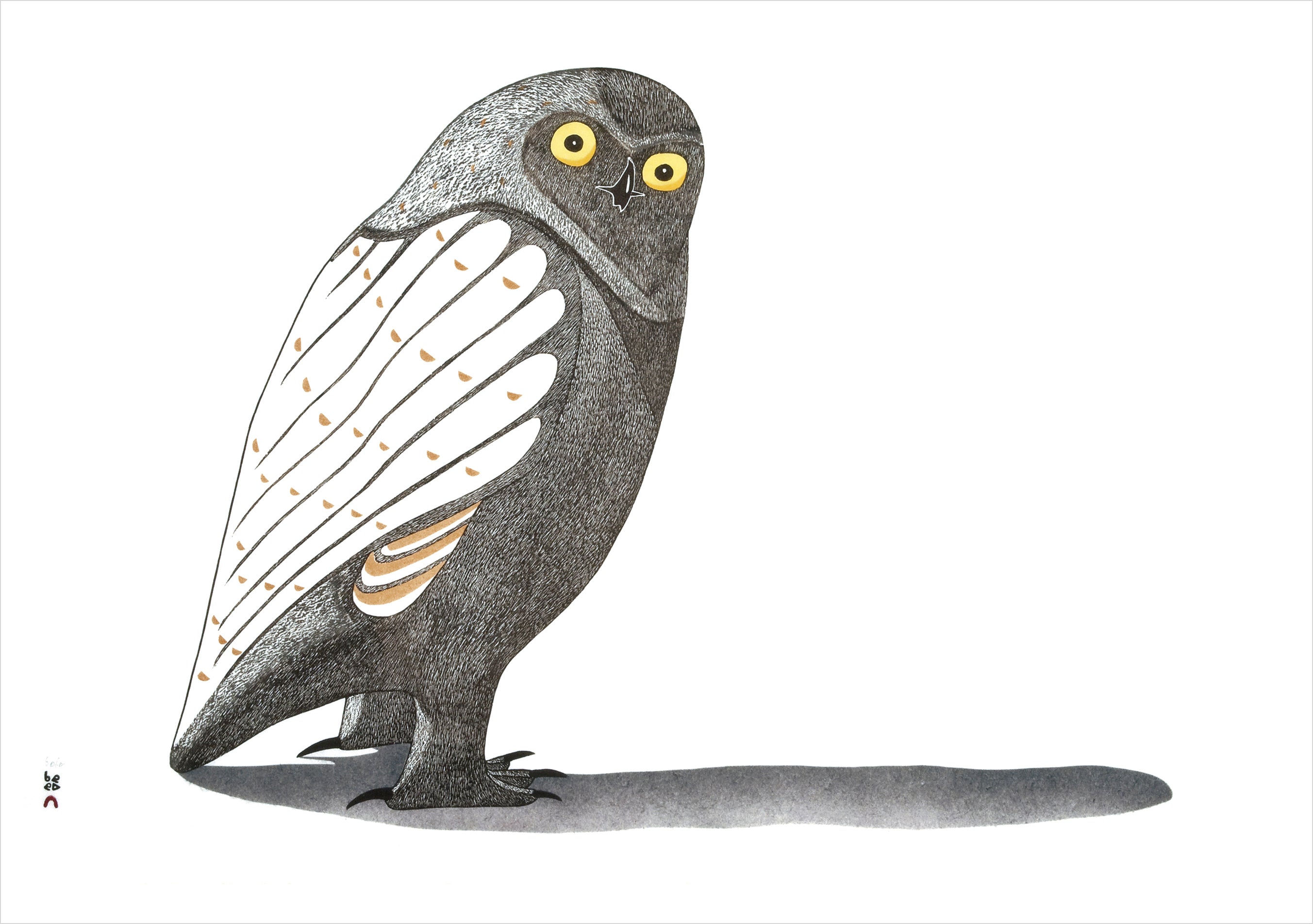 pomegranate-owls-inuit-art-kinngait-karten-set-eulen image 3