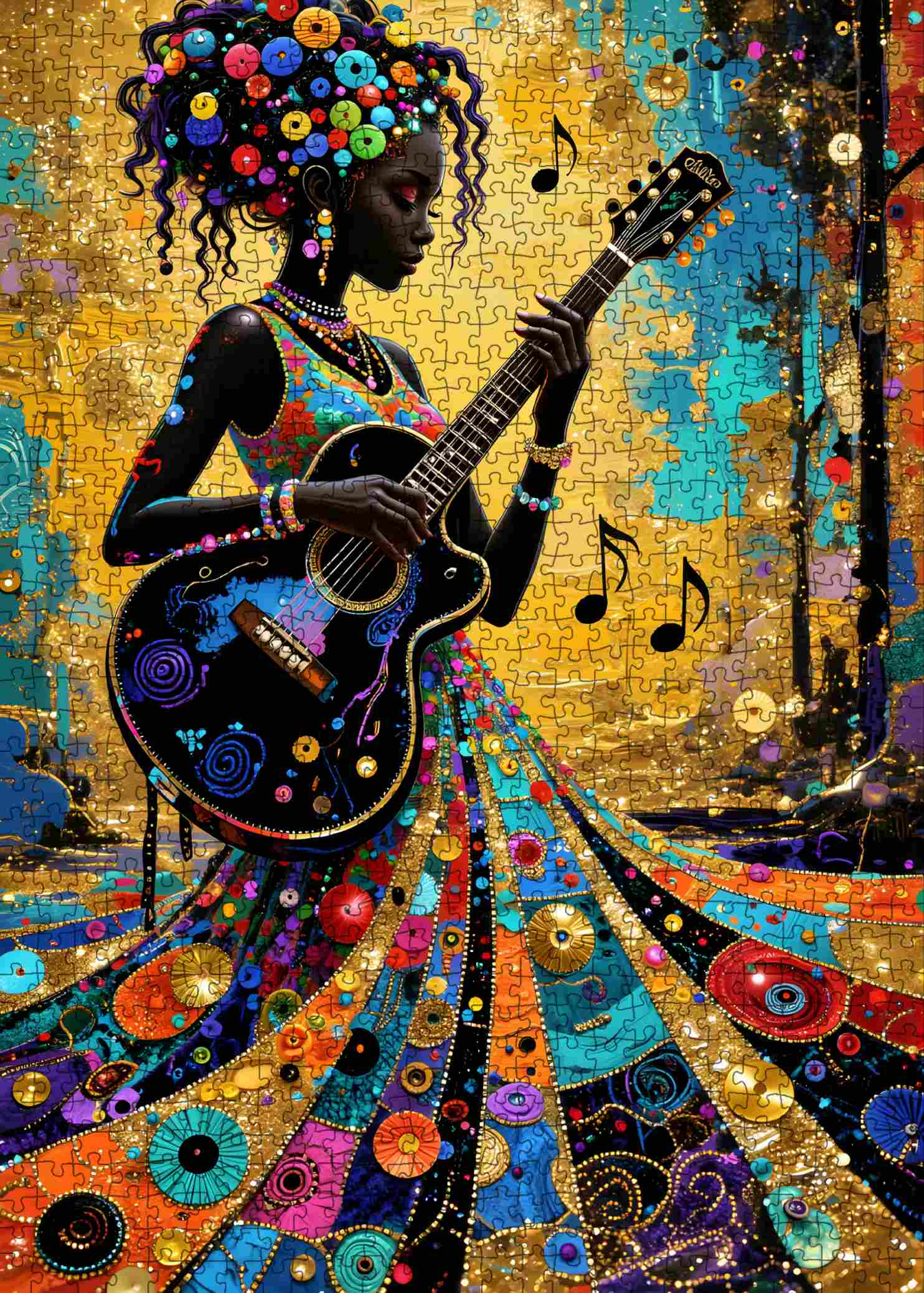 tucocoo-jigsaw-puzzles-guitar-melody-art-puzzle-1000-teile-musik-gitarre image 2
