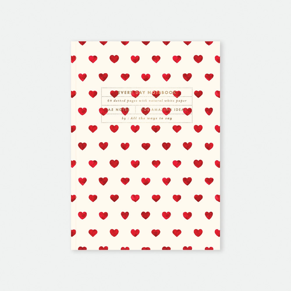 all-the-ways-to-say-new-hearts-notizbuch-a5-herzen-rot-creme image 1