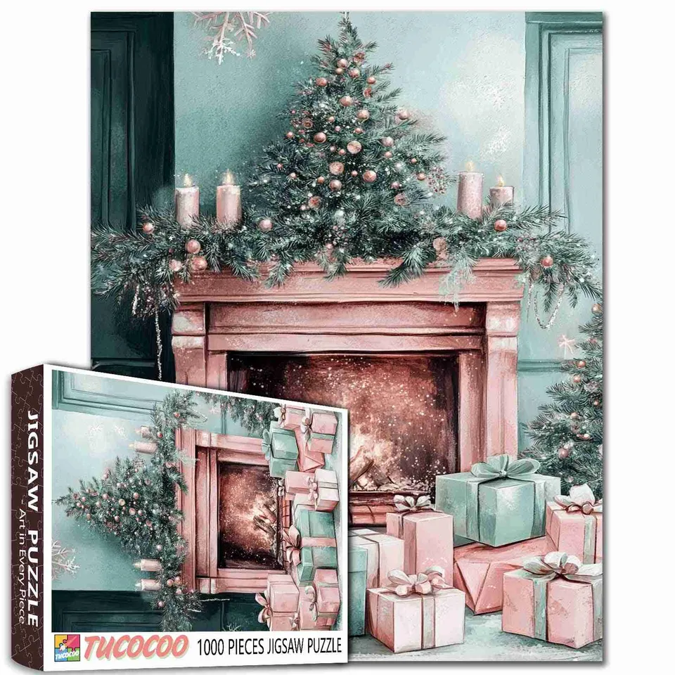 tucocoo-cozy-fireplace-christmas-puzzle-1000-teile-weihnachten image 1