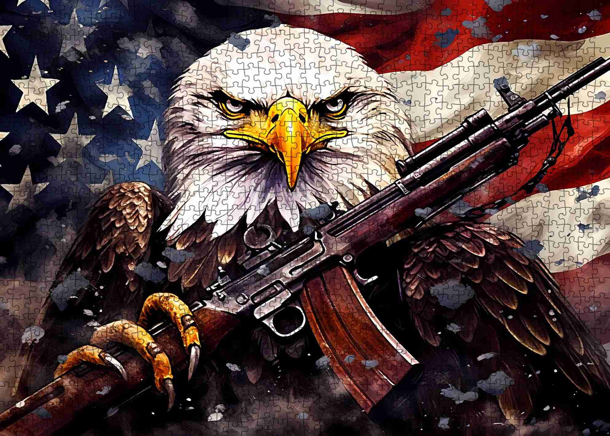 tucocoo-patriotic-eagle-warrior-puzzle-1000-teile-adler image 2