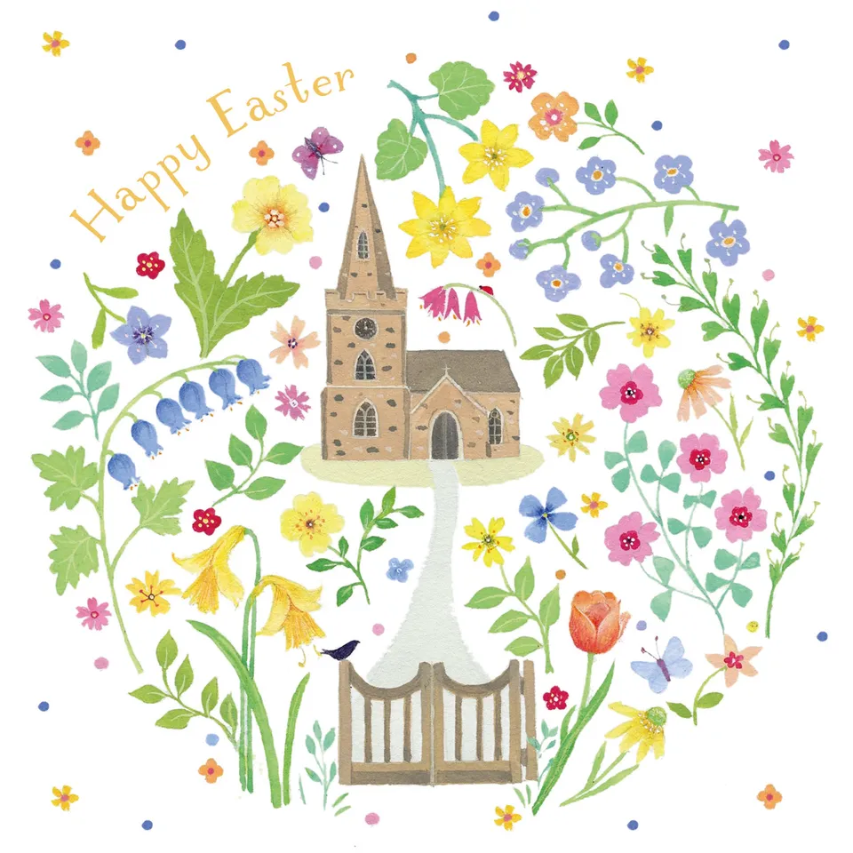 otter-house-easter-osterkarten-5er-pack-kirche-blumen image 1