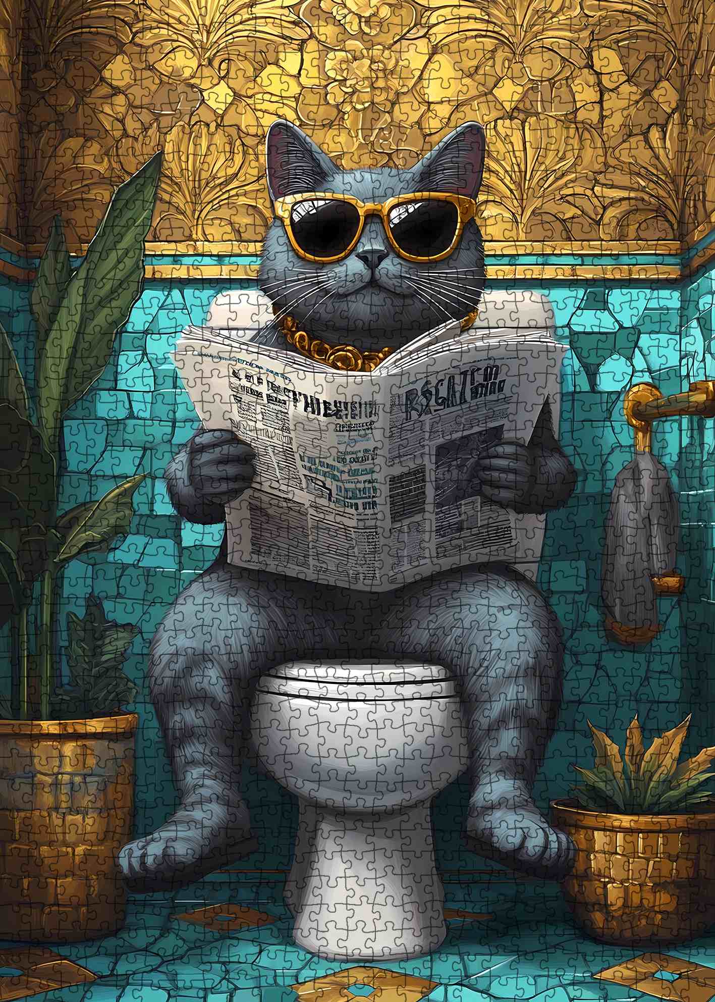 tucocoo-cool-cat-bathroom-puzzle-1000-teile-katze image 2