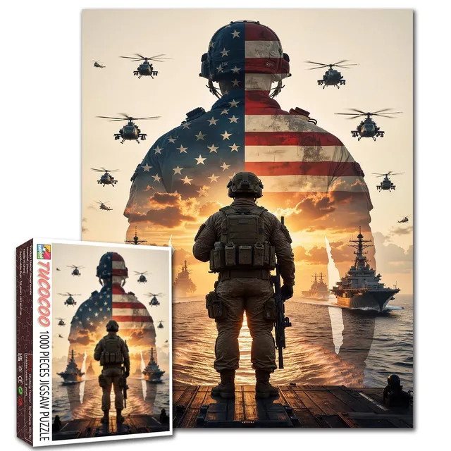 tucocoo-jigsaw-puzzles-patriotic-soldier-reflection-puzzle-1000-teile image 1