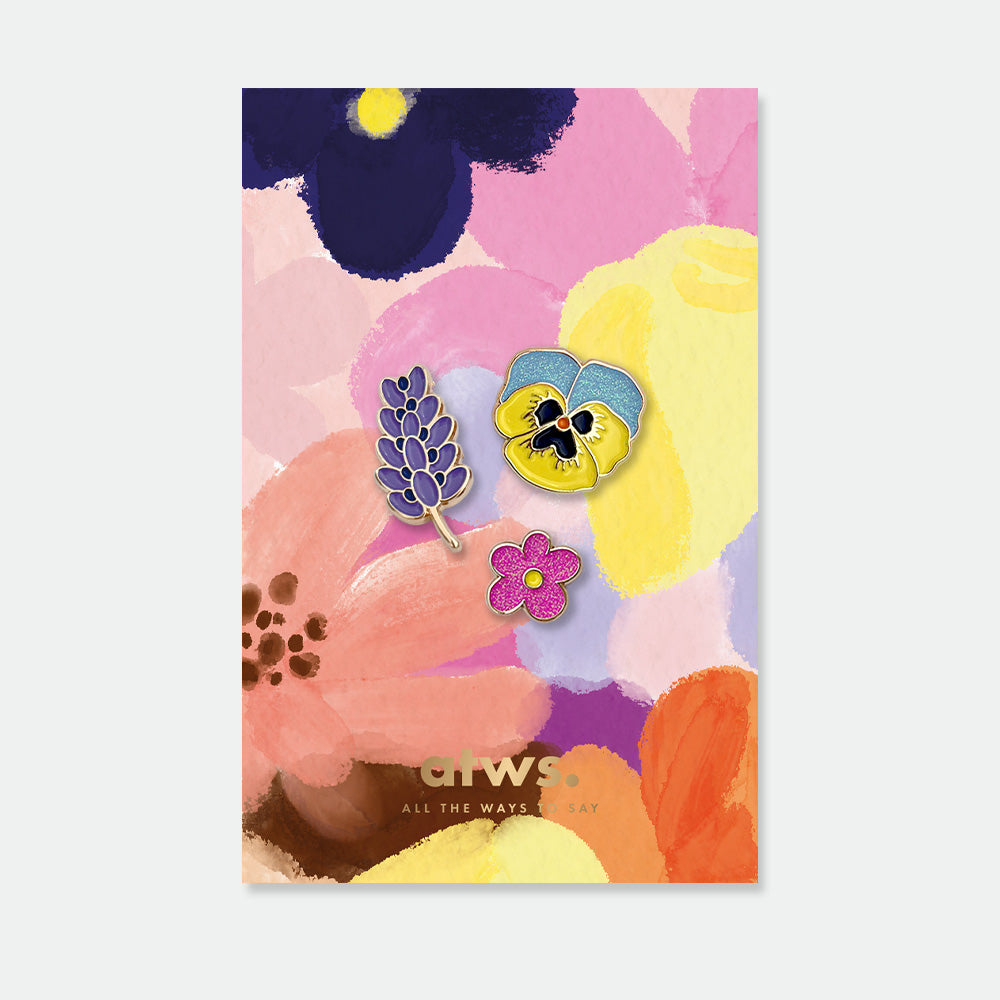 all-the-ways-to-say-flowers-anstecker-3er-set-emaille-gold image 1