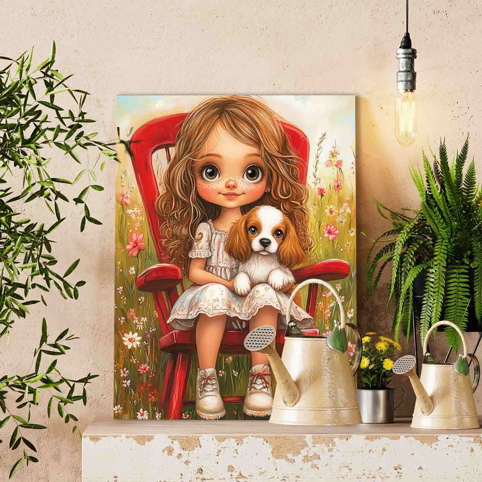 tucocoo-paint-by-numbers-sweet-girl-and-puppy-malen-nach-zahlen-hund image 2