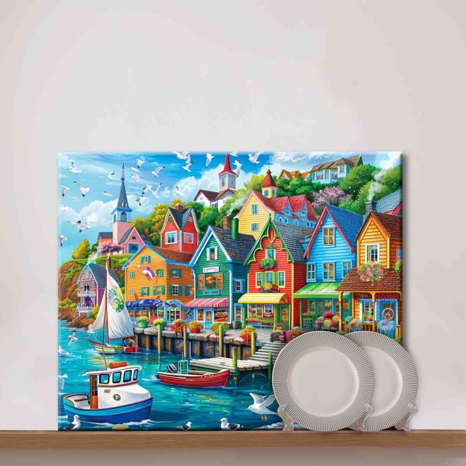 tucocoo-colorful-harbor-town-malen-nach-zahlen-40x50-ohne-rahmen-hafen image 3