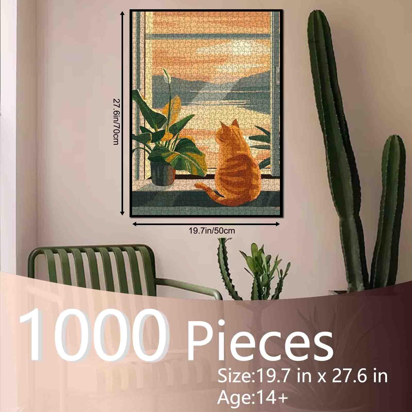 tucocoo-cat-watching-sunset-window-puzzle-1000-teile-katze image 5