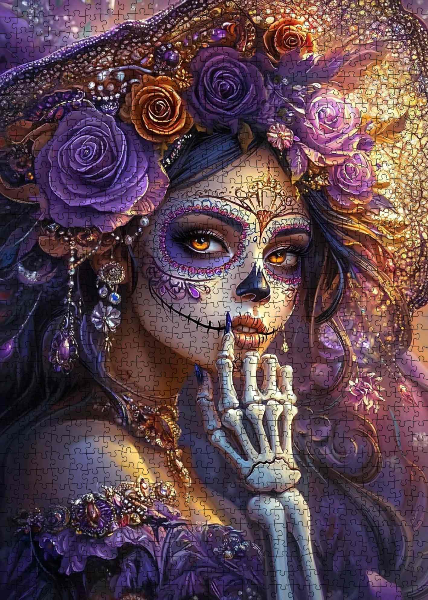 tucocoo-elegant-sugar-skull-lady-puzzle-1000-teile-totenkopf image 2