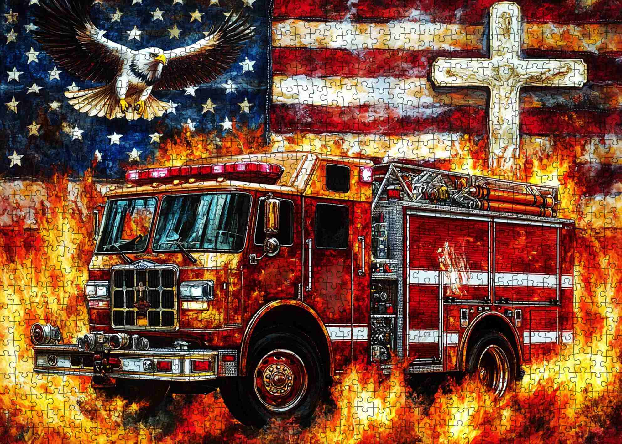 tucocoo-american-firefighter-spirit-puzzle-1000-teile image 2