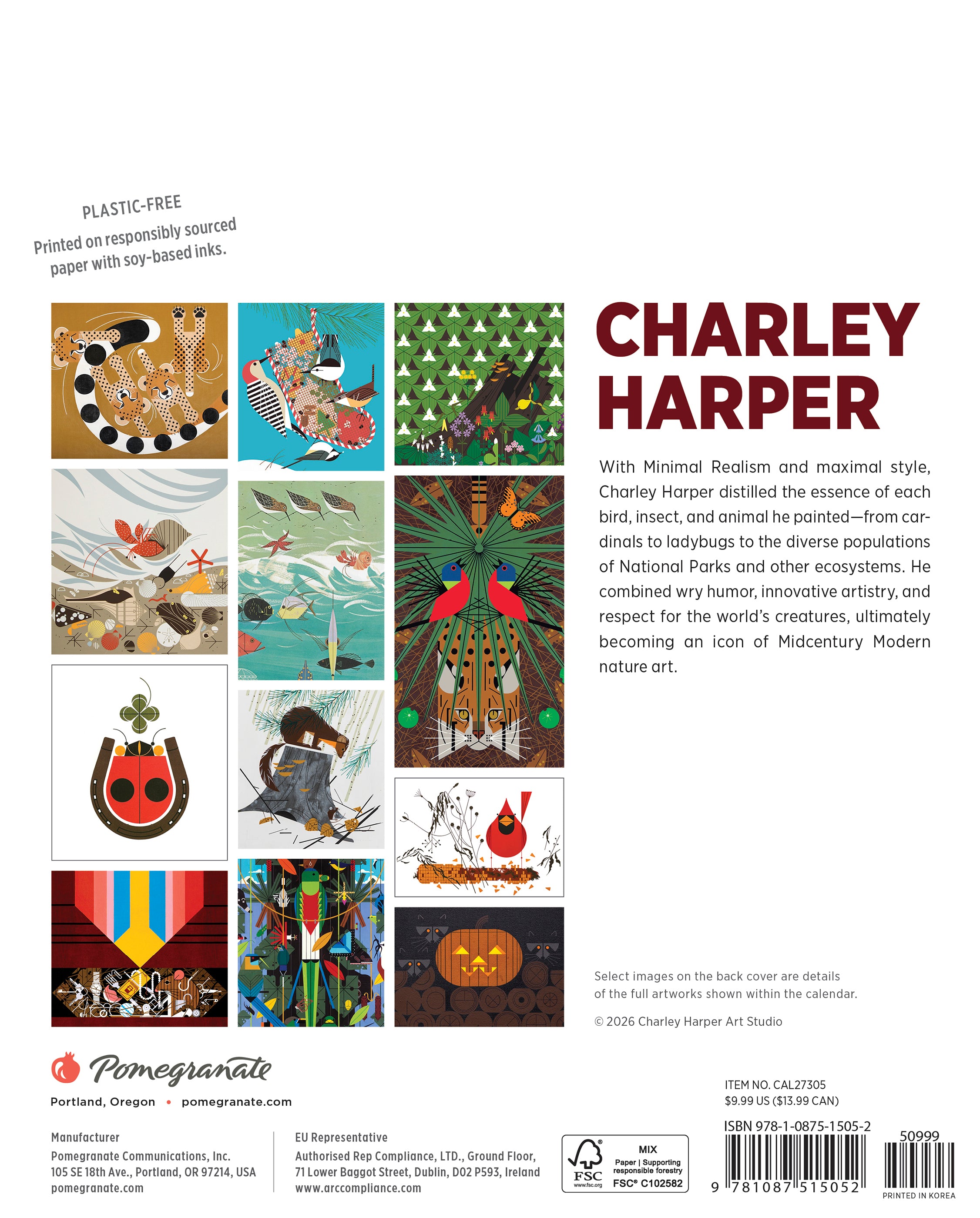 pomegranate-charley-harper-2027-mini-wandkalender-v-gel-tiere image 8