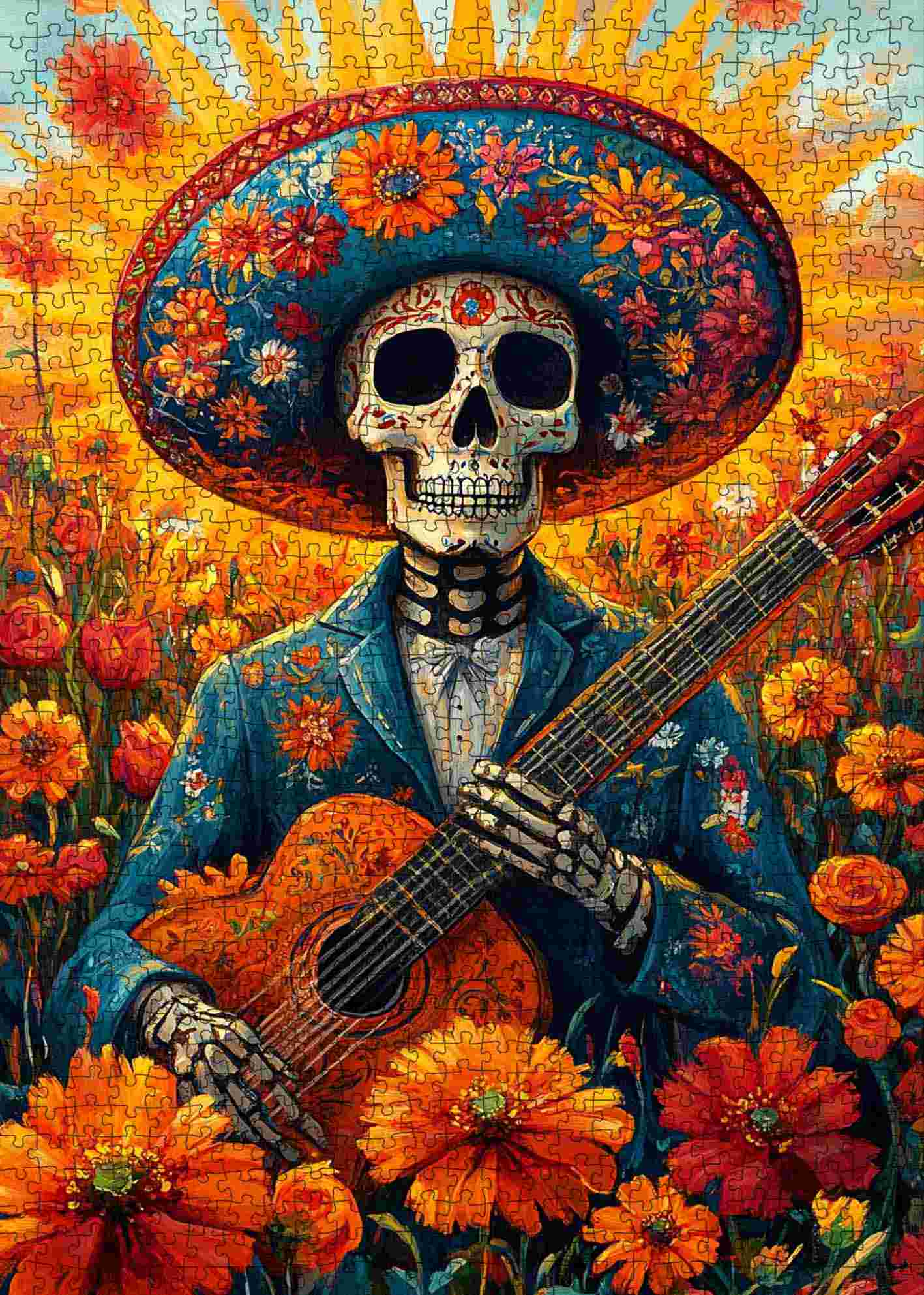 tucocoo-mariachi-skeleton-playing-guitar-puzzle-1000-teile-totenkopf image 2