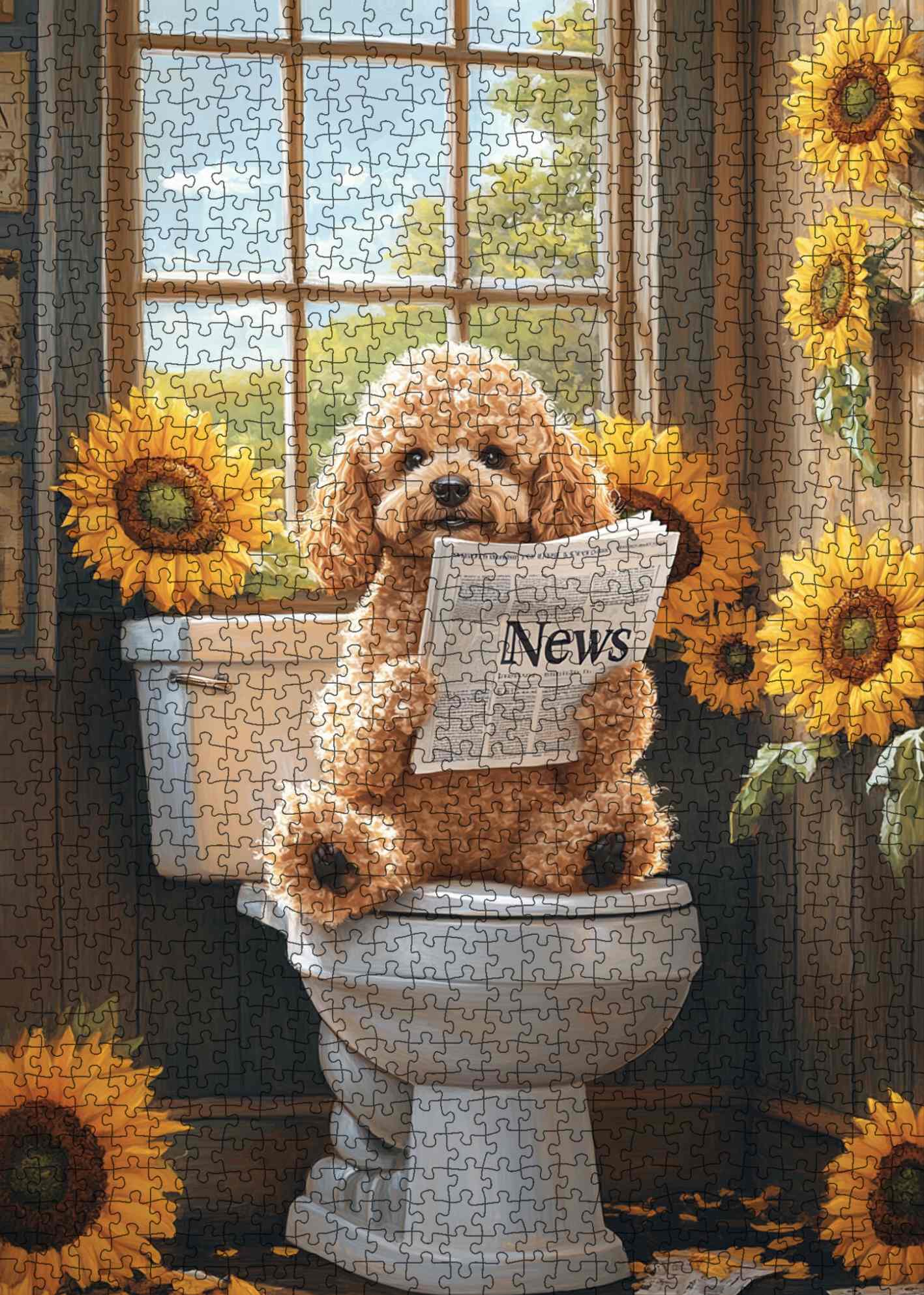 tucocoo-jigsaw-funny-puppy-reading-news-puzzle-1000-teile image 2