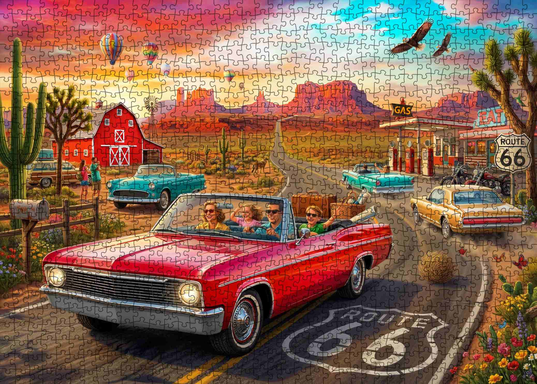 tucocoo-route-66-road-trip-puzzle-1000-teile-retro image 2