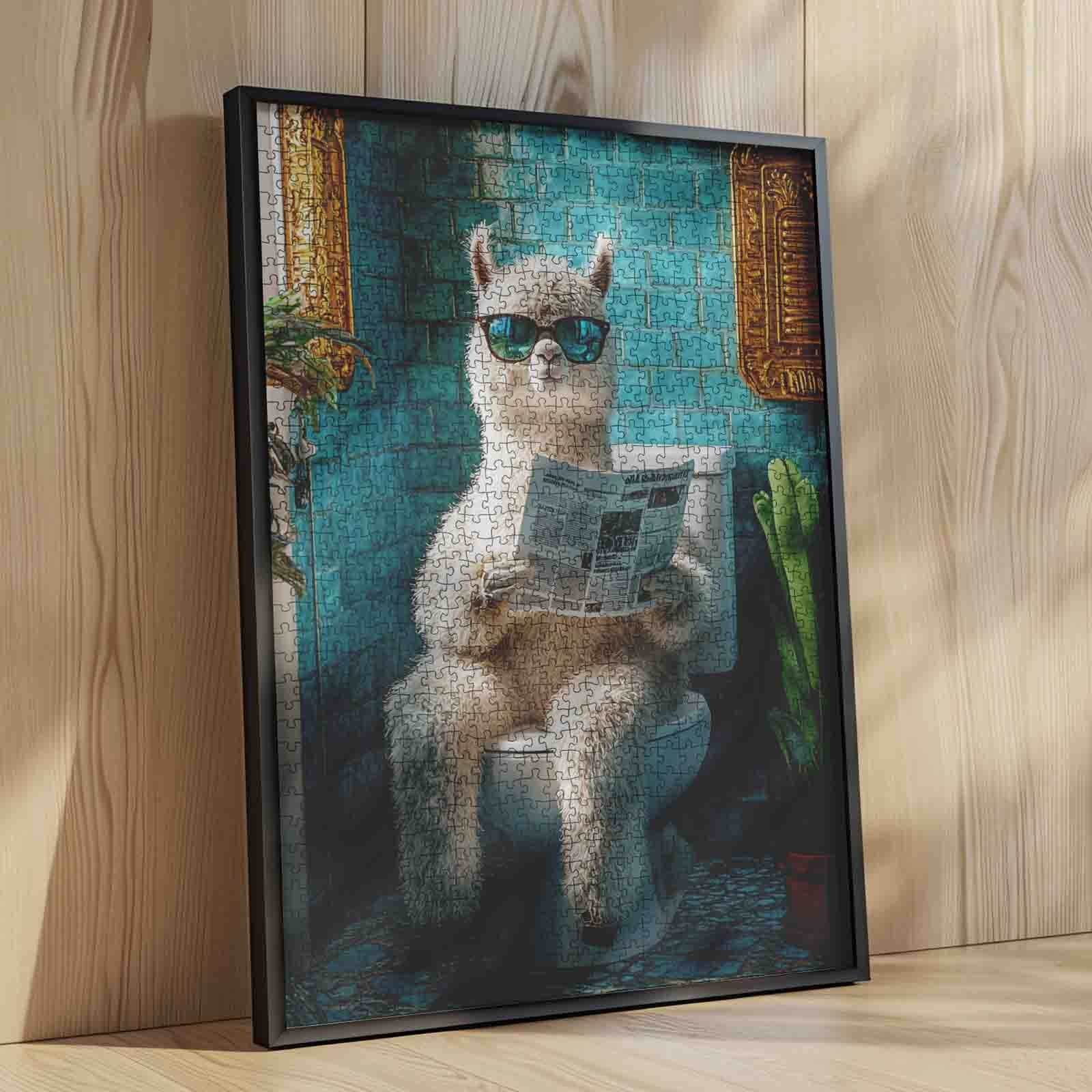tucocoo-cool-llama-bathroom-scene-puzzle-1000-teile-lama image 4