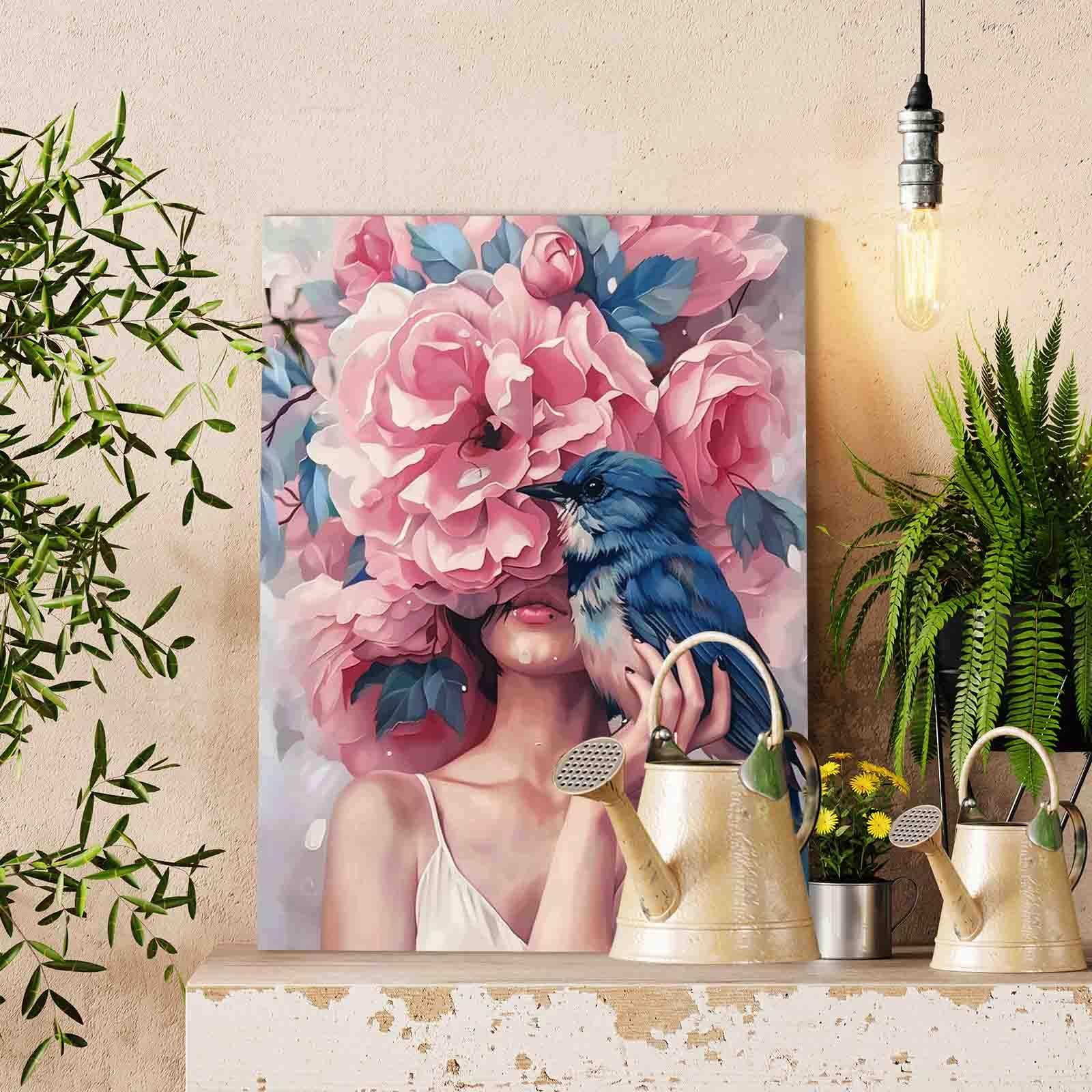 tucocoo-blue-bird-pink-flower-malen-nach-zahlen-40x50 image 2