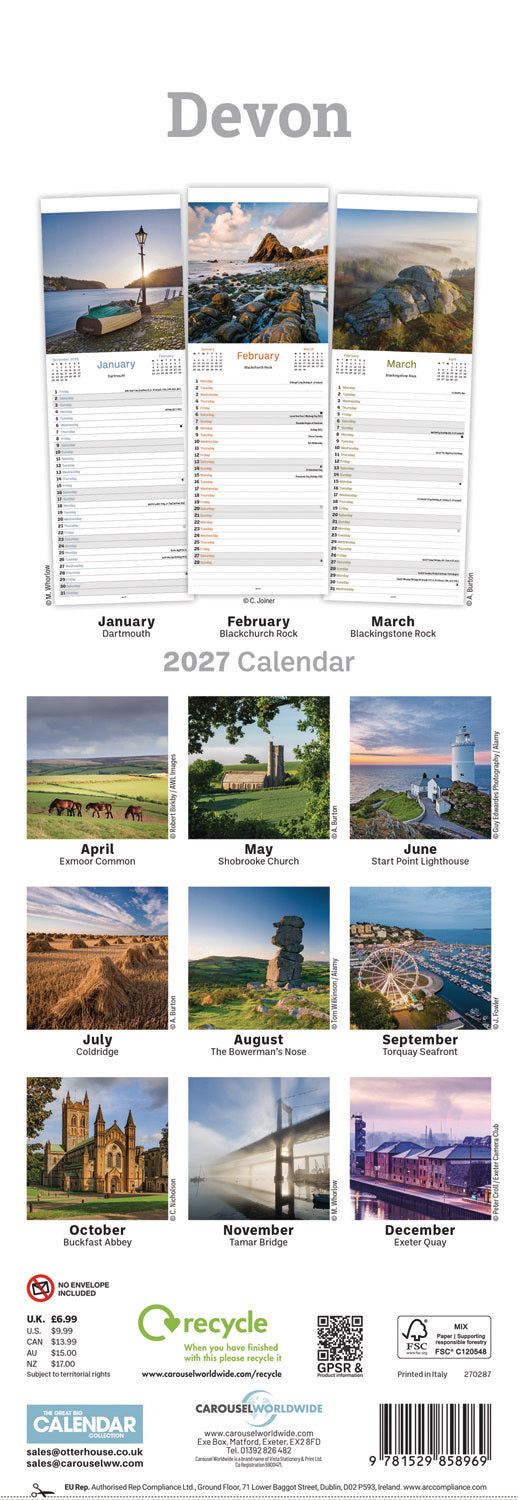 otter-house-devon-slim-calendar-2027-wandkalender-region image 2