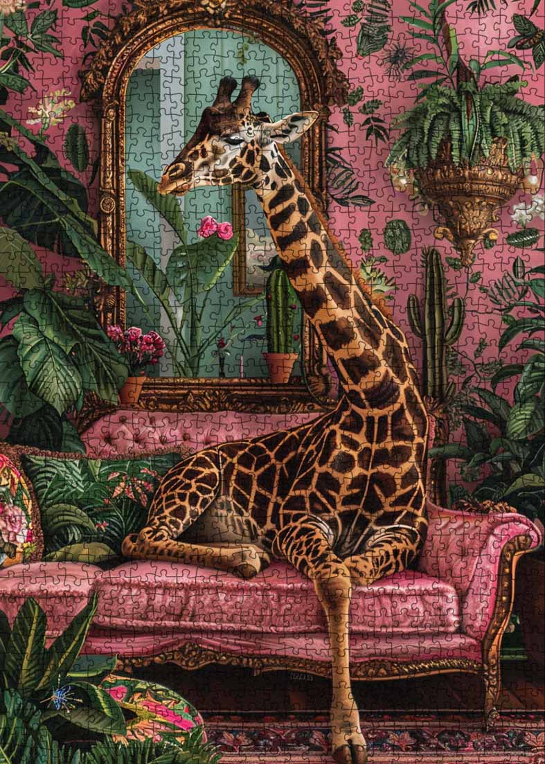 tucocoo-giraffe-auf-samtsofa-puzzle-1000-teile-tiermotiv image 2