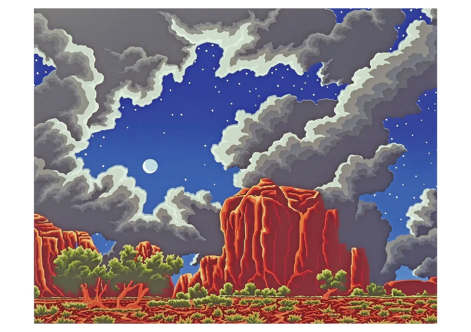 pomegranate-blank-notecards-harmston-bad-moon-rising-klappkarte-mond image 1