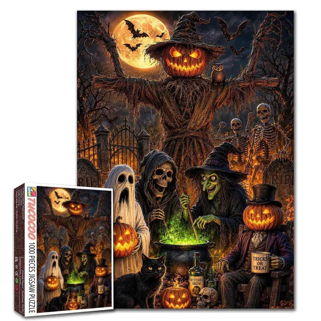 tucocoo-haunted-pumpkin-gathering-puzzle-1000-teile-halloween image 1