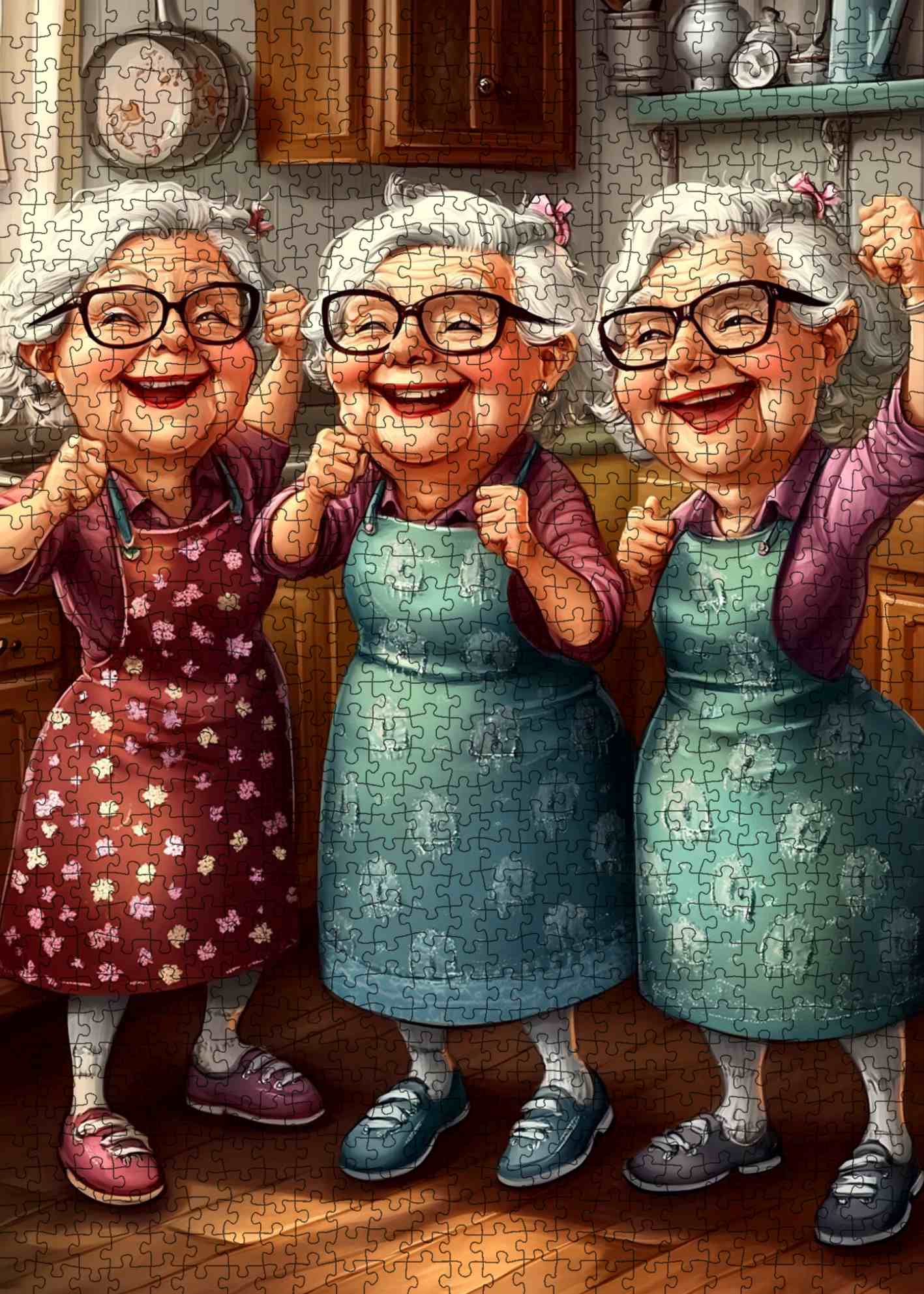 tucocoo-dancing-grandmas-in-kitchen-puzzle-1000-teile-k-che image 2