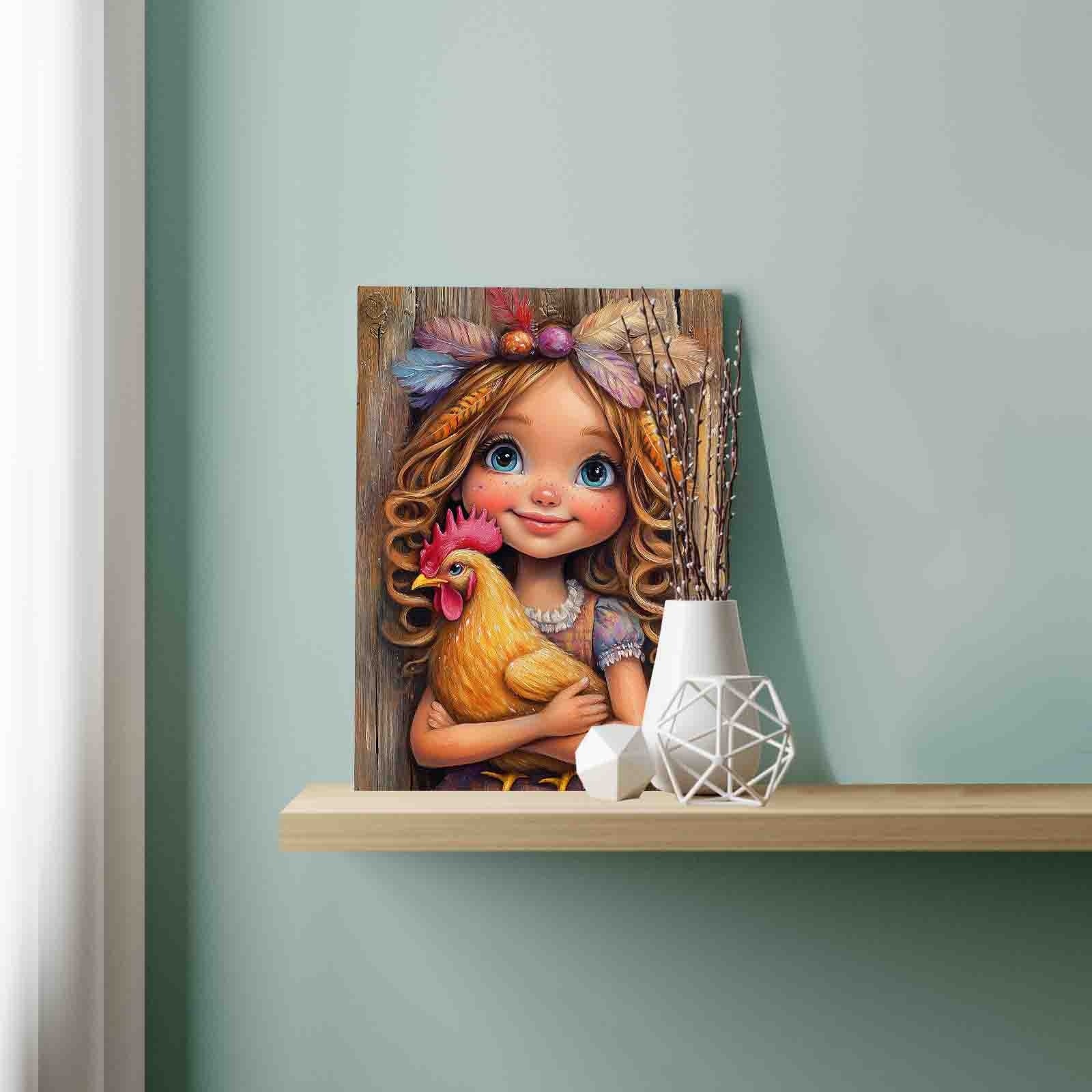 tucocoo-paint-by-numbers-farm-girl-and-chicken-malen-nach-zahlen-40x50 image 3