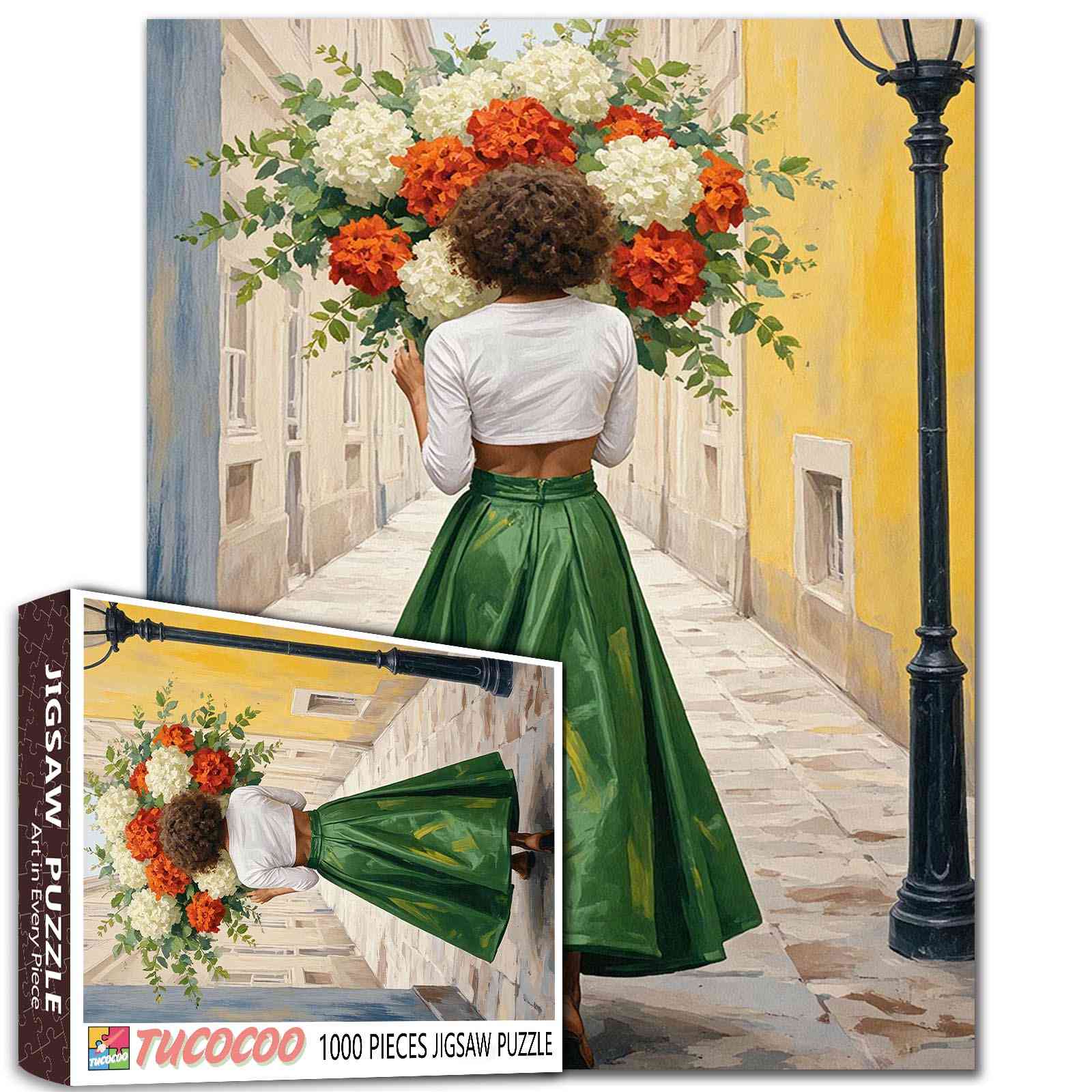 tucocoo-floral-bliss-puzzle-1000-teile-blumen-frau image 1