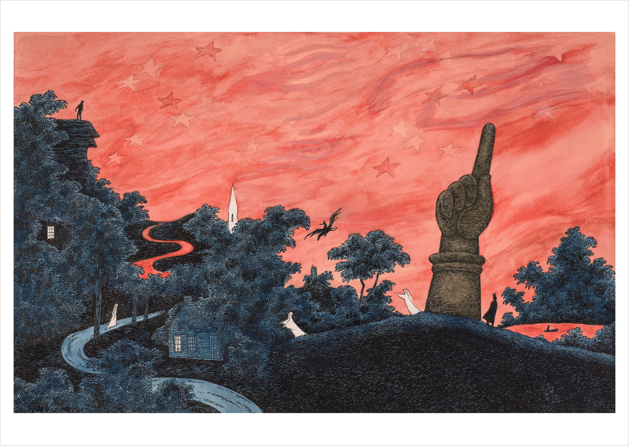 pomegranate-edward-gorey-haunted-america-postkarte-kunst image 1